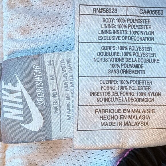 Nike Track Pants Medium Black Polyester Zip-Hems - Picture 3 of 5